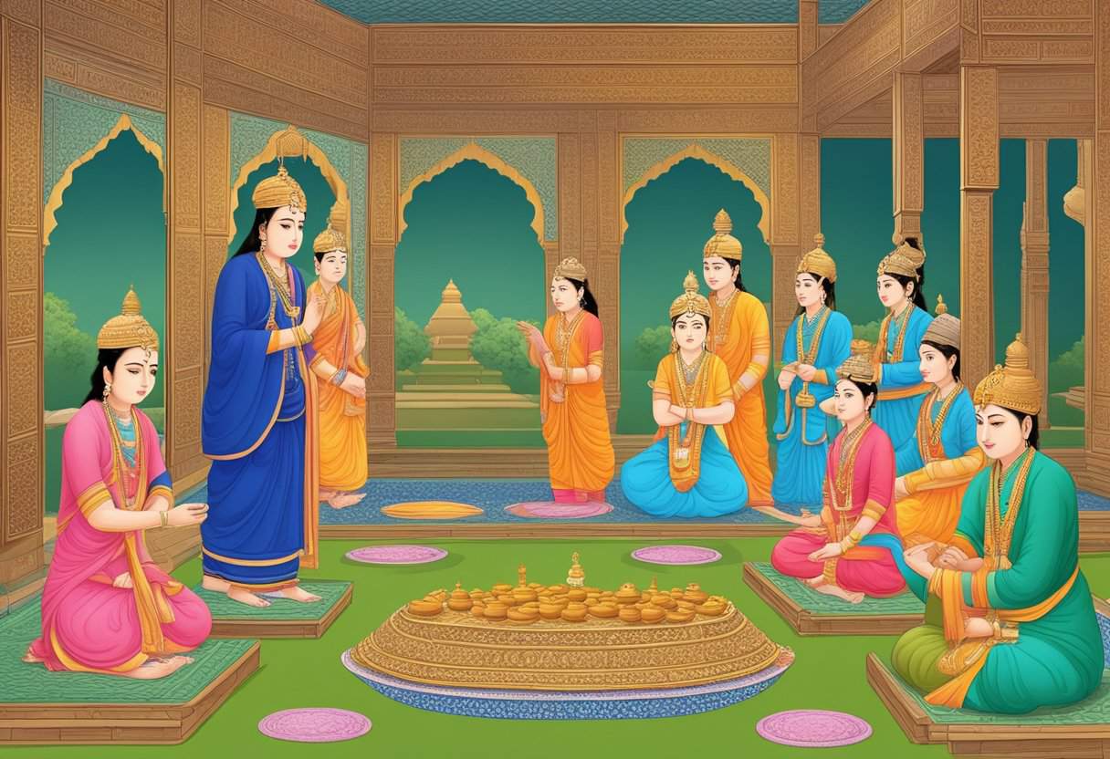 The scene depicts the internal and external aspects of Saucha Saucha, with a focus on cleanliness and purity. The illustration should convey a sense of balance and harmony between the inner and outer elements