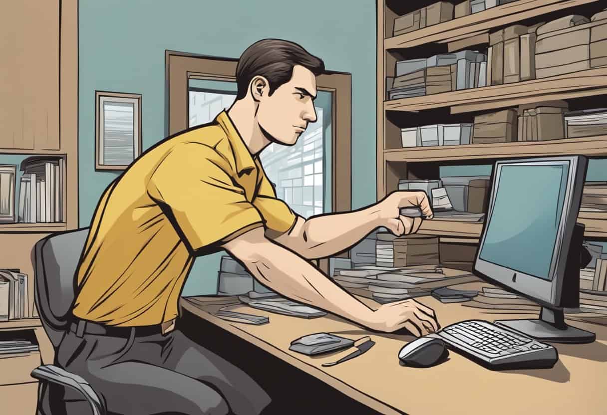A scene of a person resisting the urge to steal, showing honesty and integrity in daily actions