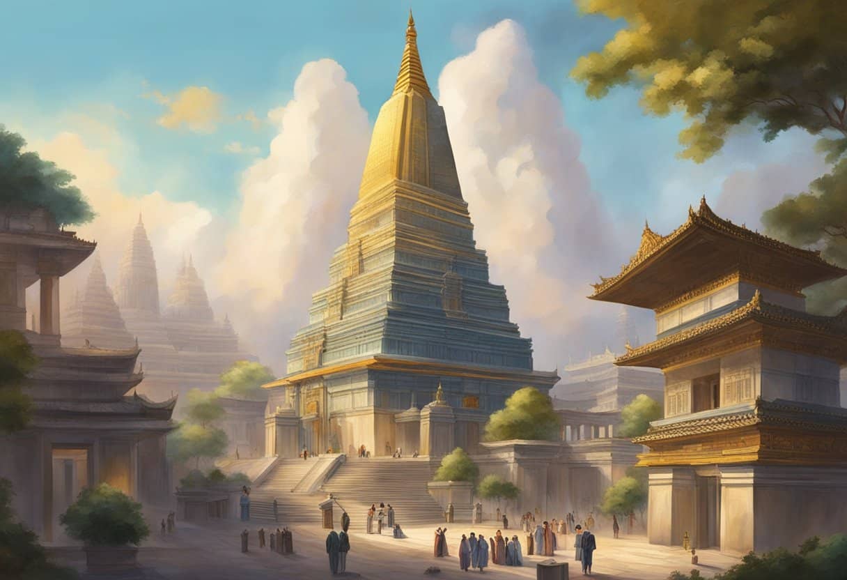 In a modern city, temples stand tall, exuding a sense of ancient wisdom and influence. The culto is palpable in the air, as people are drawn to these sacred spaces