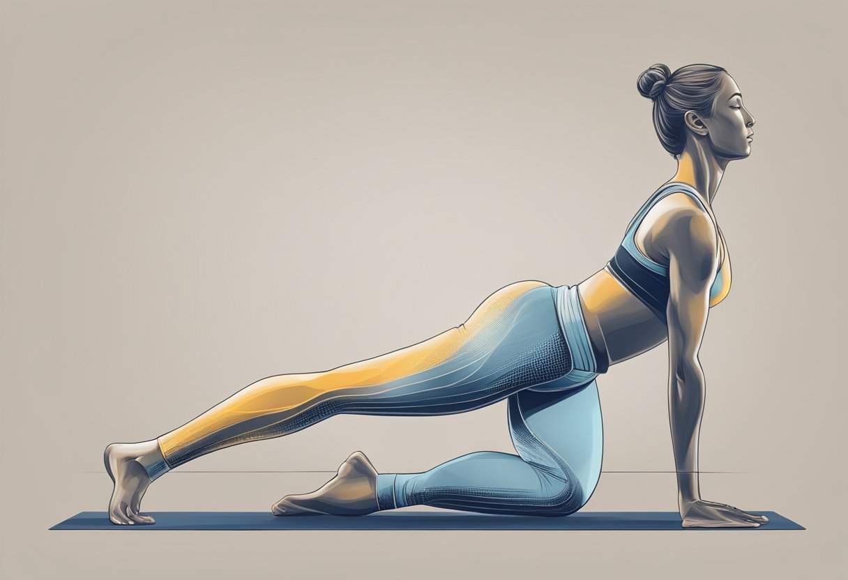 A person performing yoga asanas with focus and precision. The body is aligned and balanced, showing strength and flexibility