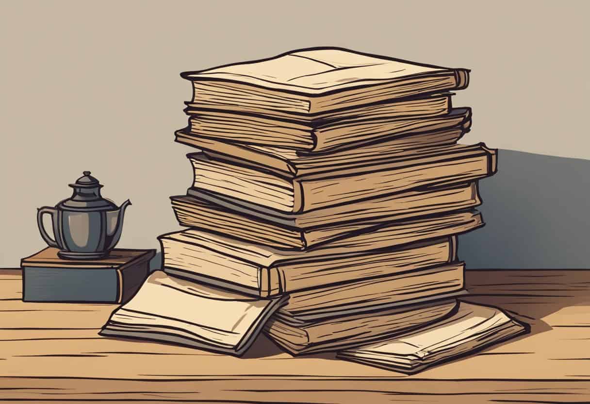A stack of ancient manuscripts, titled "Frequently Asked Questions tipitaka,"