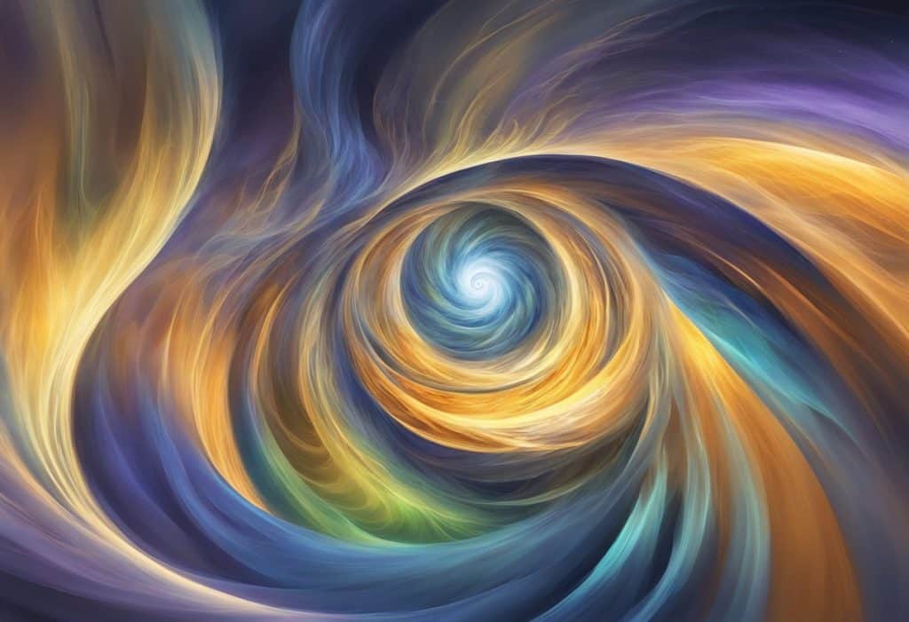 A powerful, swirling vortex of energy emanates from the center, radiating strength and vitality