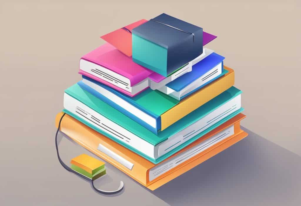A stack of FAQ documents with various symbols representing their meanings